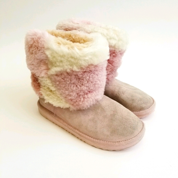 UGG Boots Girls Size 4 Pink Puffs - Picture 4 of 10